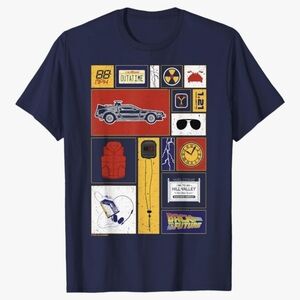 B.T.T.F. 35th Anniversary Graphic SS T-Shirt Design Mens 2XL Navy Blue NWOT